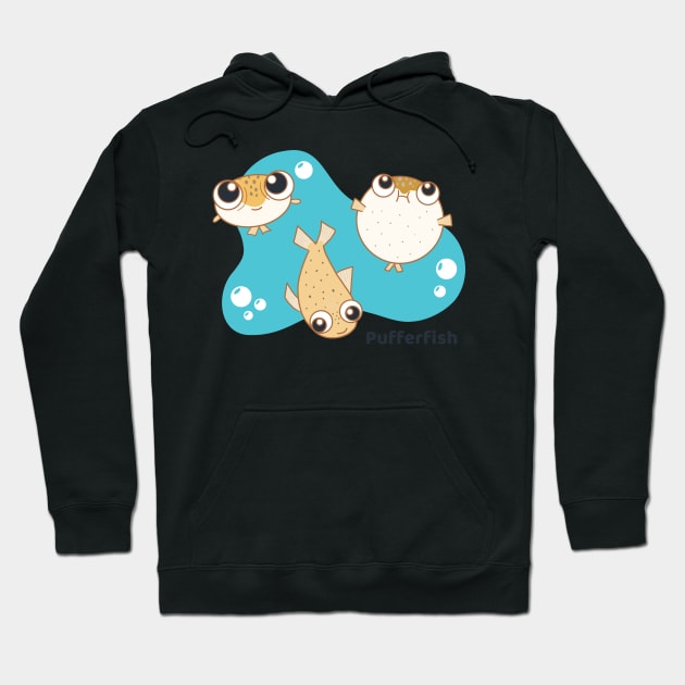 Cute baby pufferfish drawing Hoodie by MariOyama